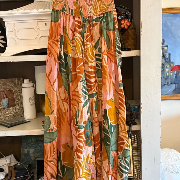 TRUE Destinations resort wear tropical print flare pants Medium M - Picture 3 of 5